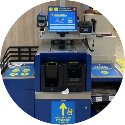 Self-Checkout station at supermarket