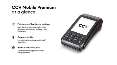 CCV Mobile Premium payment terminal at a glance