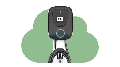 EV charging station infront of a cloud icon