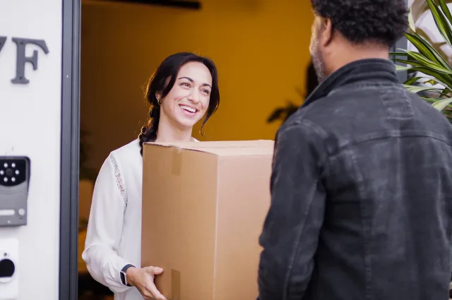 Woman receiving a package