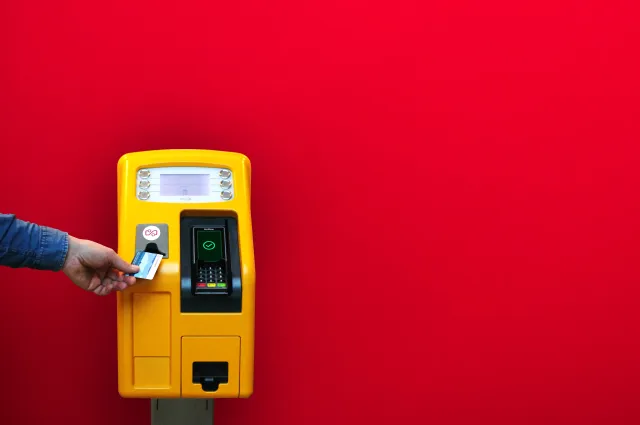 Payment at a public transport ticket machine